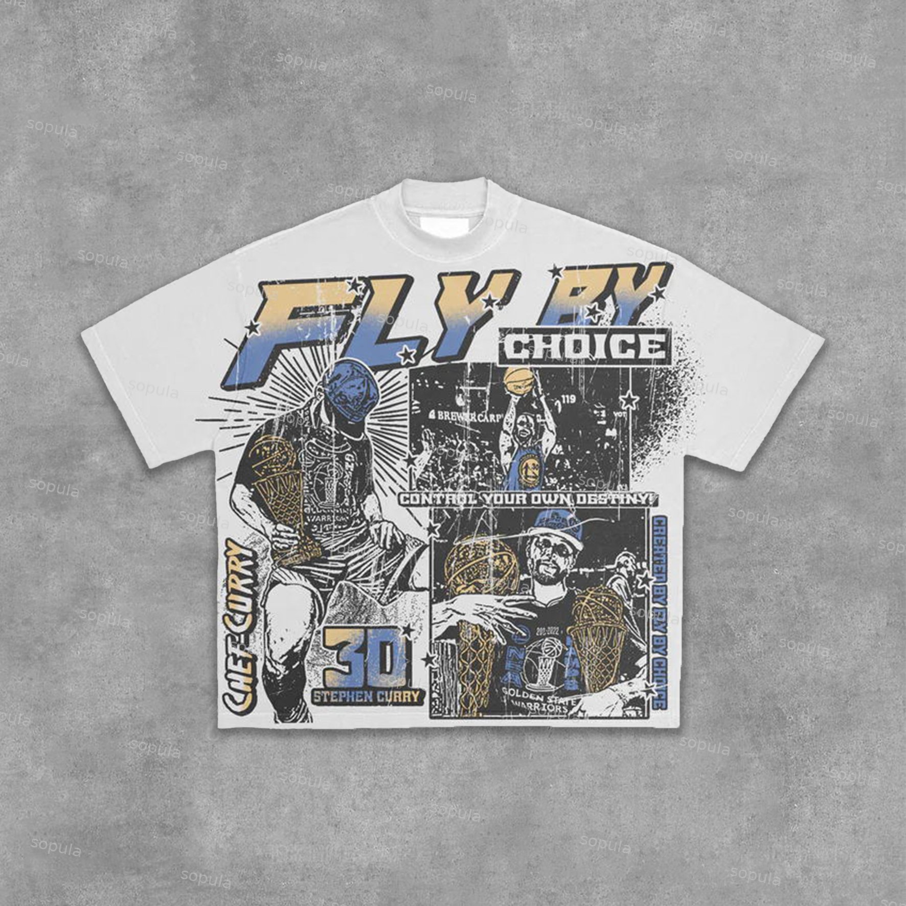 Fly By Choice Stephen Curry Graphics Print Cotton Casual T-Shirt - SOPULA
