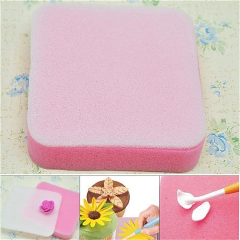 2Pcs Sponge Cake Foam Pad Flower Modelling Gum Paste Fondant Cake Mat Baking For Sugarcraft Decoration Kitchen Baking Tools