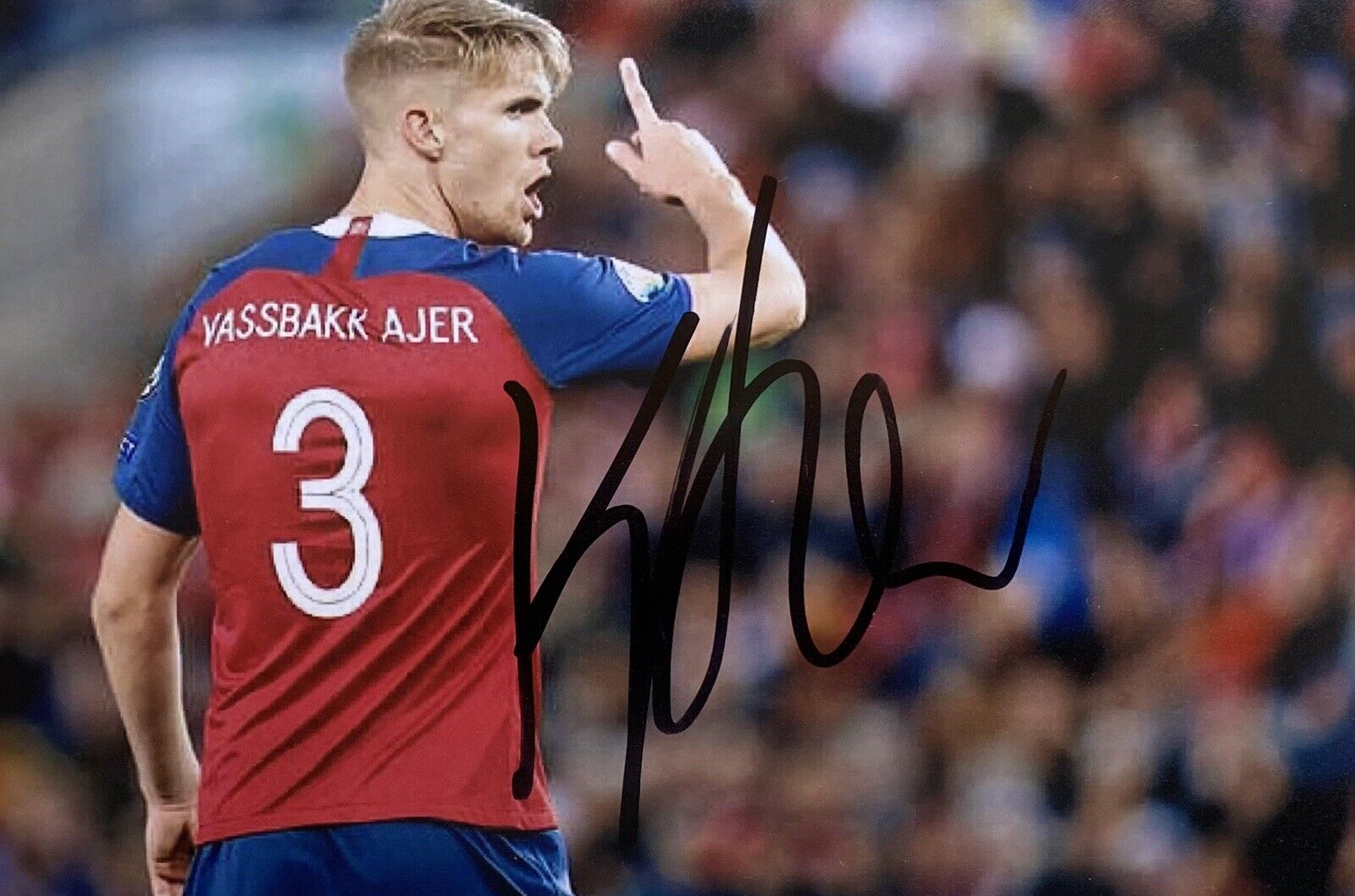 Kristoffer Ajer Genuine Hand Signed Norway 6X4 Photo Poster painting