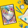 50 Pages DIY Heart Flowers Special Shaped Diamond Painting Notebook