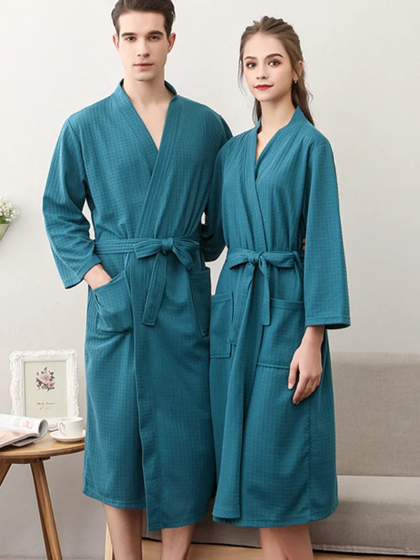 Comfortable Solid Bandage Thin Pajama Robe