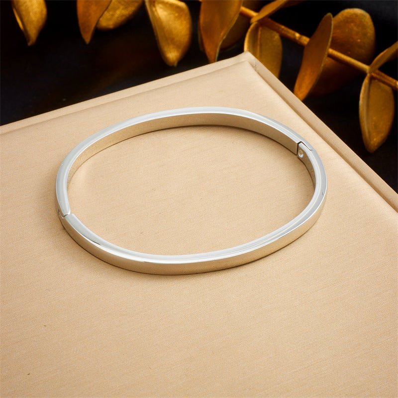 Fashion Round Stainless Steel Electroplating Bangles
