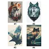 (Multi Style)Silhouette Fox-Full Embroidery 3 Strands 11CT Stamped Cross Stitch-40*60CM-Large Size