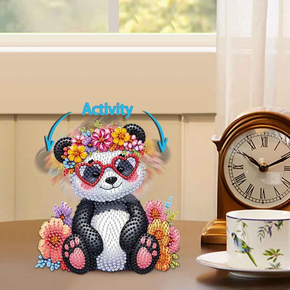 5D DIY Acrylic Animal Panda Shaking Head Diamond Painting Desktop Decorations 