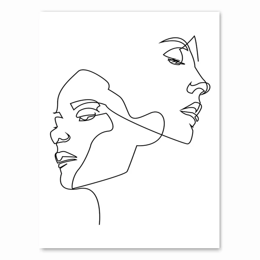 Nordic Minimalist Figures Line Art Sexy Woman Body Nude Wall Canvas Paintings Drawing Posters Prints Decoration for Livingroom