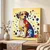 Framed Dog - DIY Button Art Painting Kit for Creativity DIY Pearl Dot Crafts for Gift Home Wall Decor 30*30CM