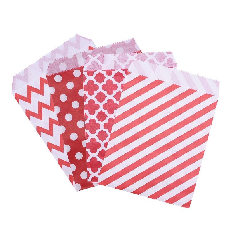 25/50pcs Mixed Style Paper Bags Wedding Party Favor Cookie Candy Gift Bags Food Packaging Birthday Party Decoration Supplies
