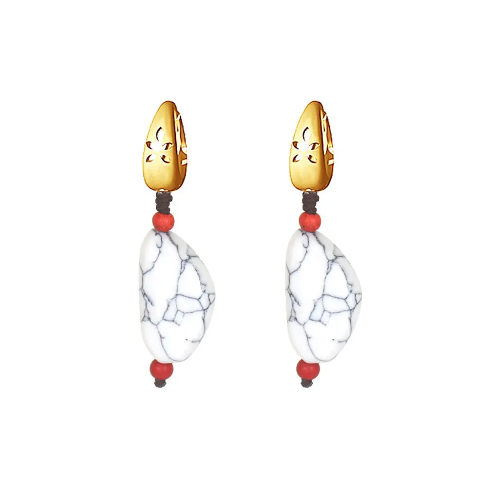 Tibetan folk style Stone earrings