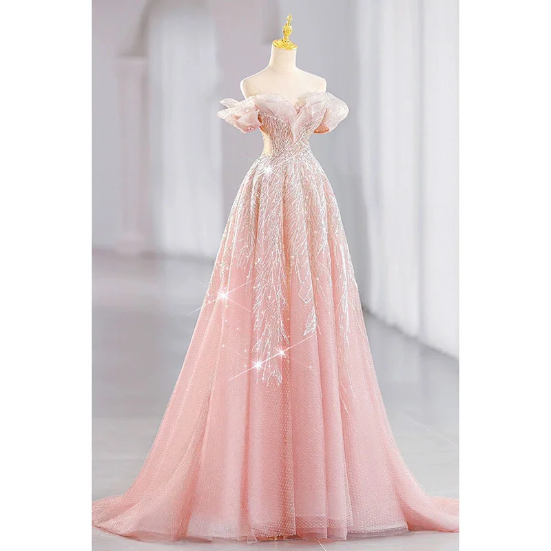 Abebey-nye outfits 2025 Women Fashion Sequin Party Evening Dress Sexy V-neck Big Swing Wedding Bridesmaid Long Dresses Banquet Prom Vestido Clothes-back to school dress 2025