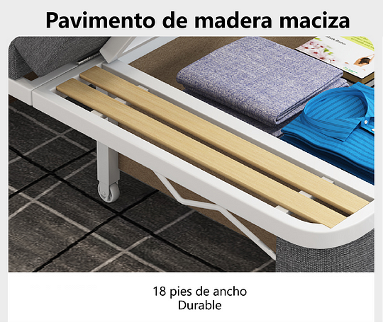Adecuado para espacios reducidos-Sofá cama plegable multifuncional.