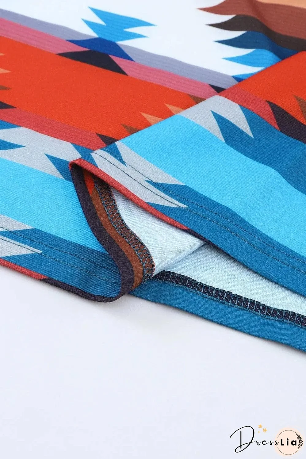 Fiery Red Aztec Geometric Print Hollowed Neckline Tank Top