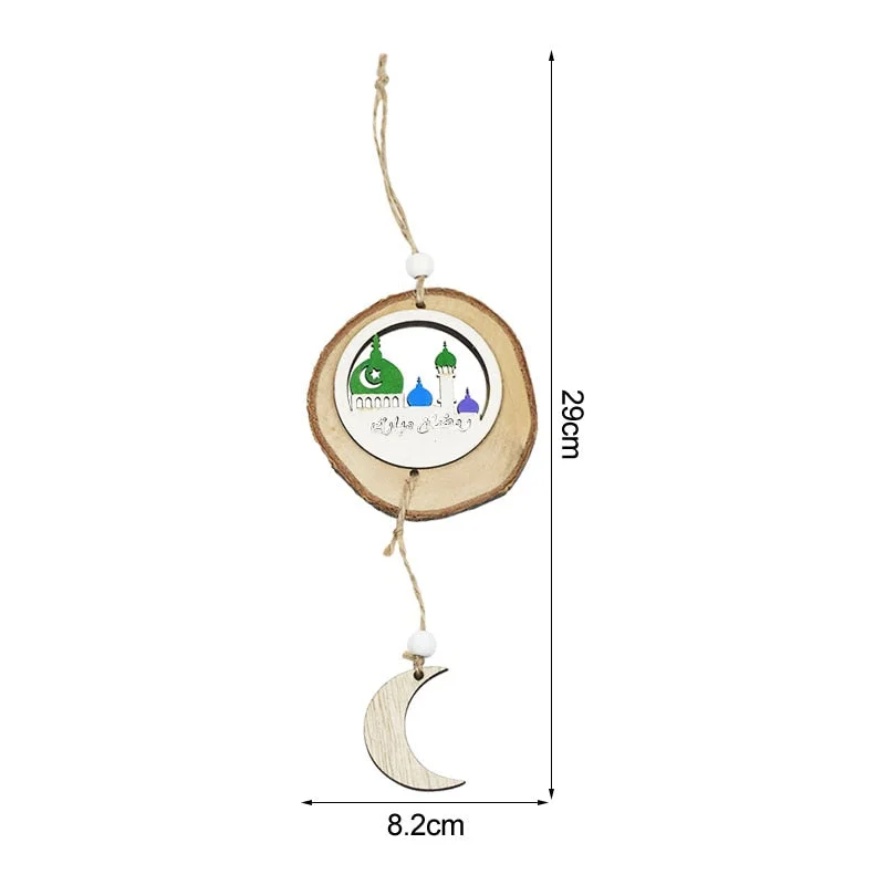 Wooden EID Mubarak Decoration Ramadan Mubarak Ornaments Islamic Muslim Pendant Eid Al Adha Party Supplies Ramadan Kareem Gifts