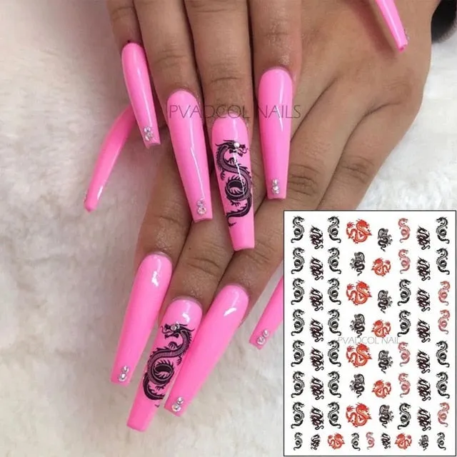 3D Nail Art Stickers Summer Smile Face Transfer Water Decals Tips High Quality Adhesive Slider DIY Foils Tip Decoration Maincure-Nail Inspo
