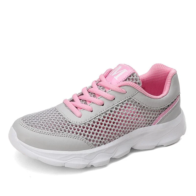 Lace-up Athletic Woman Outdoor Walking Sneakers Women's Mesh Comfortable Running Shoes Breathable  Lightweight Jogging  Non-slip