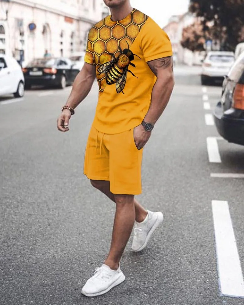 Street Men's Suit Bee Print Pattern