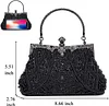 Selighting Abendtaschen Damen Vintage Clutch Tasche mit Perlen Elegant Handtasche Umh&auml;ngetasche f&uuml;r Party Hochzeit Bankett (Schwarz)