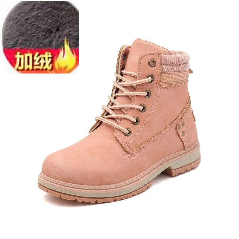 2020 Winter Shoes Woman Warm Snow Boots Women Ladies Ankle Boots Outdoor Thick Bottom Tooling Boots Pink Booties M846