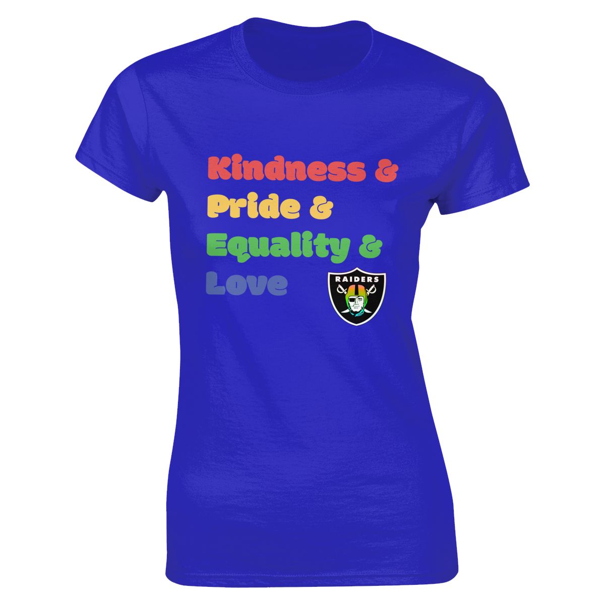Las Vegas Raiders Colorful LGBT Women's Soft Cotton T-Shirt