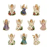 10PCS DIY Pearl Diamond Painting Christmas Fridge Magnets, Sparkling Rhinestone Refrigerator Magnet Craft Kit for Home Decor & Gifts