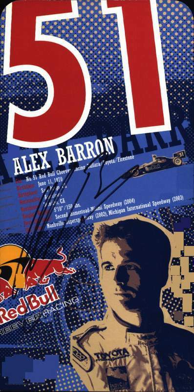 Alex Barron signed IRL IndyCar Racing 8x10 Photo Poster painting W/Cert Autographed 03