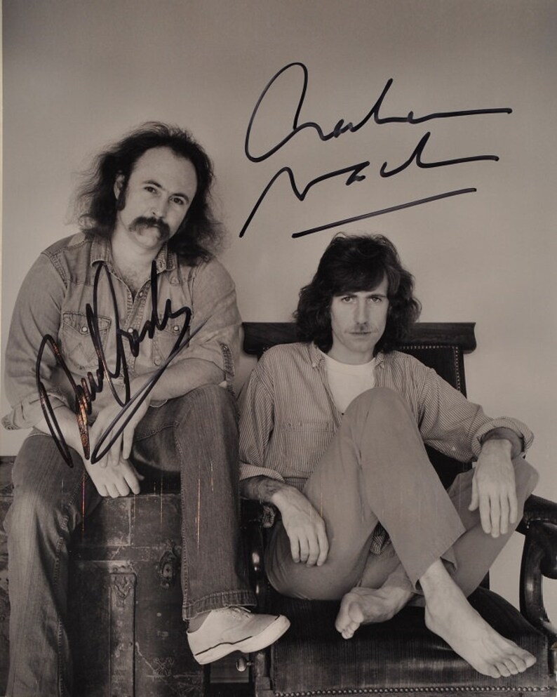 DAVID CROSBY & Graham Nash HandSigned Autograph 8x10 Photo Poster painting wCOA