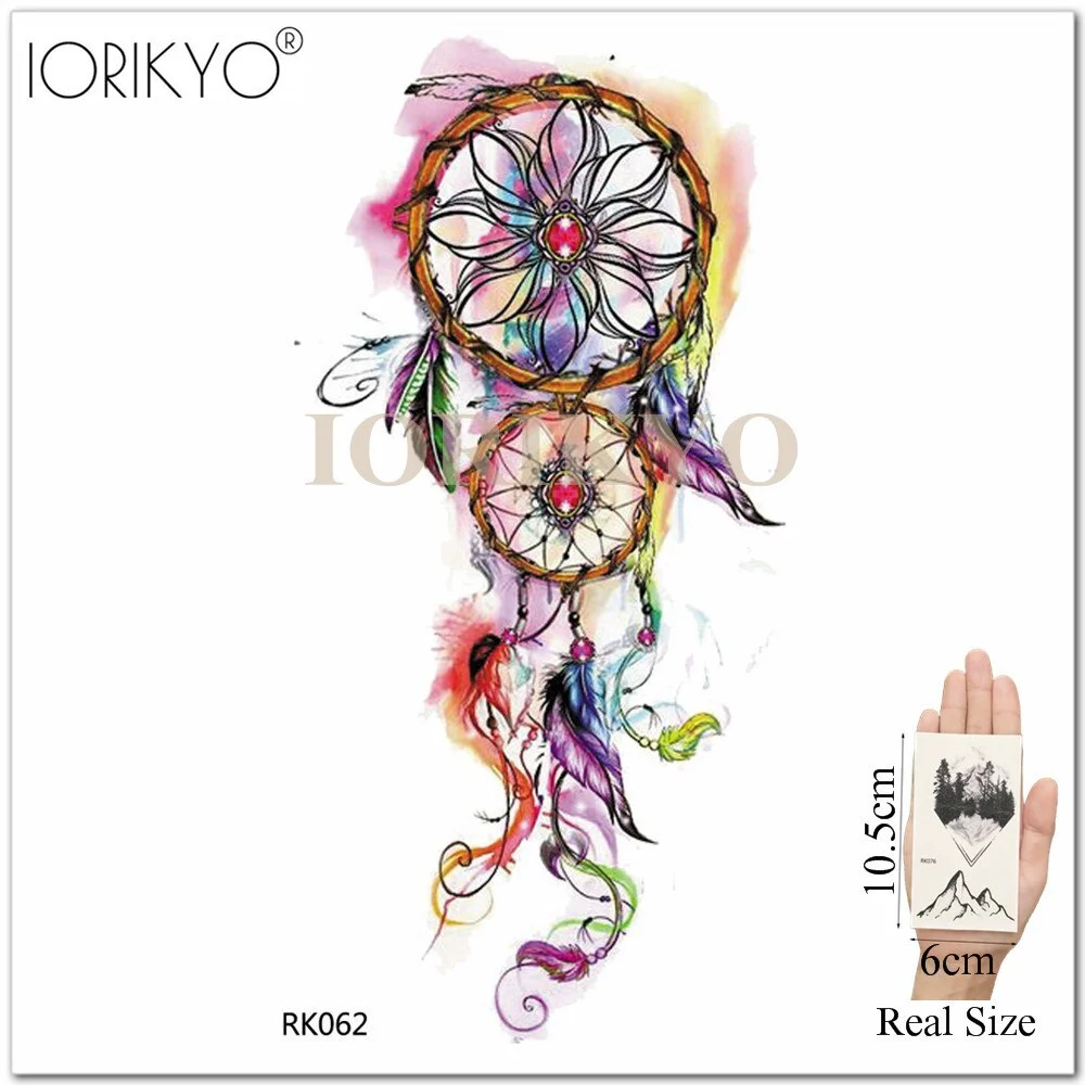 IORIKYO Temporary Women Tattoo Arm Stickers Body Chest Geometric Flash Tree Water Transfer Tatoos Dreamcatcher Sexy Fake Tattoo
