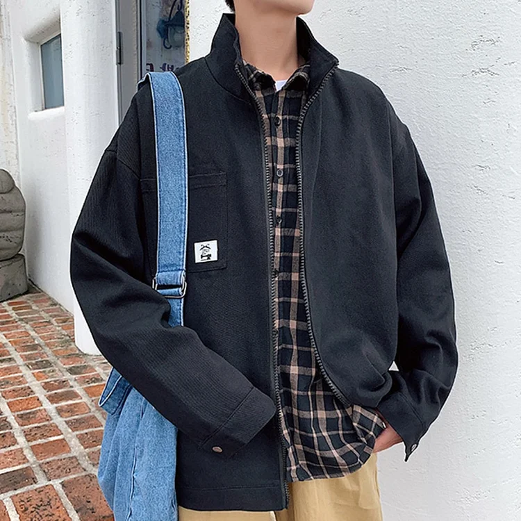 Hybskr High Street New Fashion Green Men Jackets Harajuku Casual Zipper Man Outerwear Coats Fashion Male Hip Hop Loose Coats