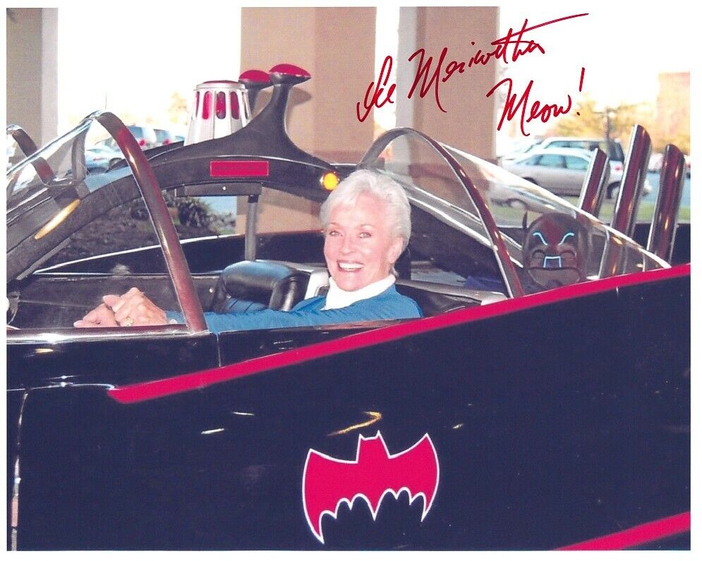 LEE MERIWETHER hand-signed BATMAN 8x10 authentic w/ coa CATWOMAN IN BATMOBILE