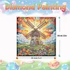 Diamond Painting Stained Glass Windmill House Wall Sticker