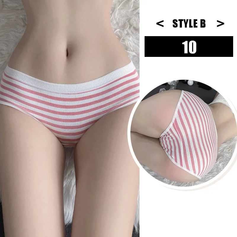 Women's Cotton Underwear Kawaii  Anime Coverage Panties Sexy Lace Breathable Soft Lingerie Lovely Cute Seamless Stretch Briefs