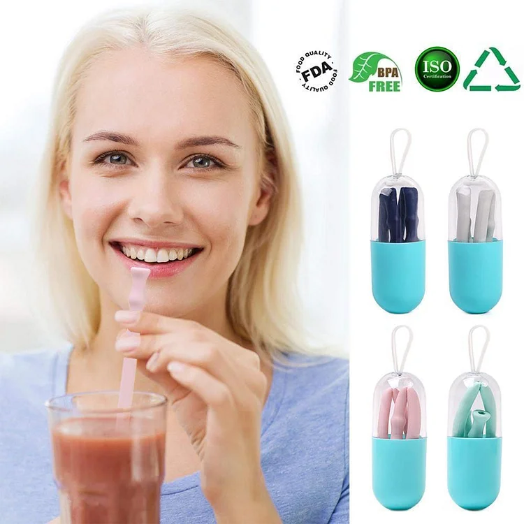 Silicone Straw Drinking Reusable,4PCS | 168DEAL