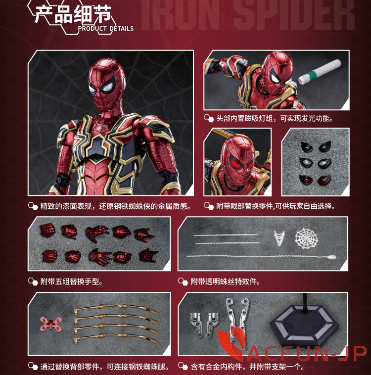 御模道 1/9 アイアンスパイダー プラモデル　未組立品 楽天市場】御模道 1/9 映画 アニメ ゲーム キャラクター