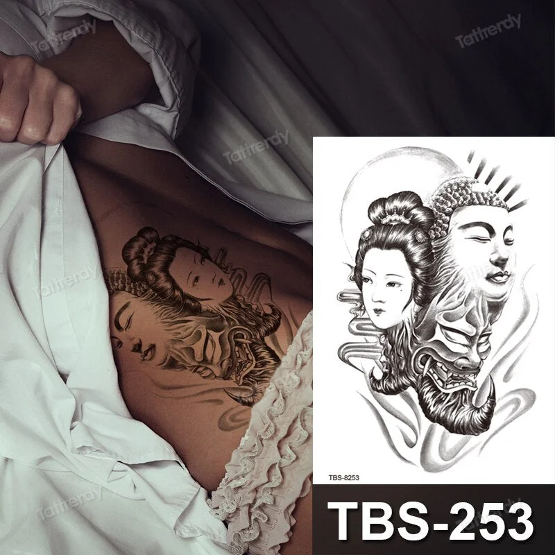 dragon wing snake temporary tattoo sticker waterproof black henna anime body art tattoo fake water transfer decal sexy for women