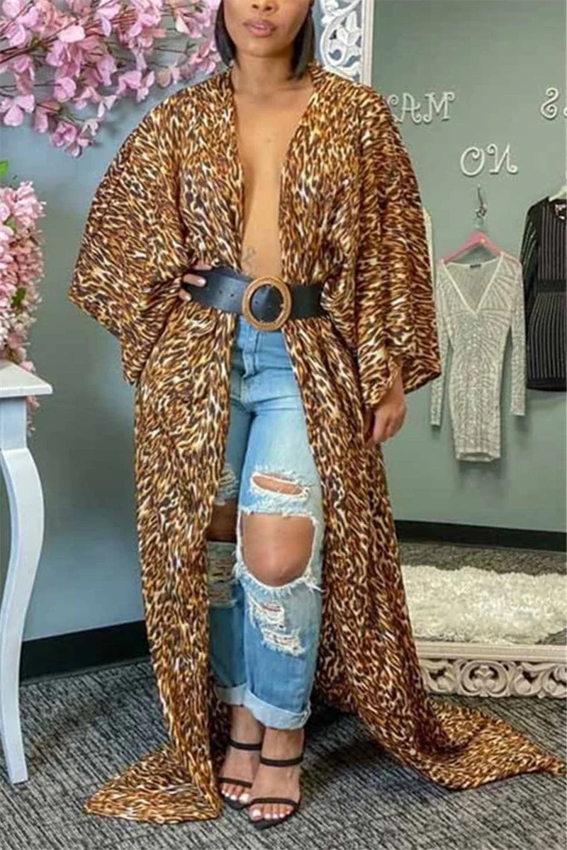 Fashion Casual Printed Dot Long Sleeved Coat (With Veil)