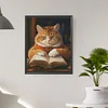 Diamond Painting-DIY Full Round Drill Reading Cat(50*40CM)