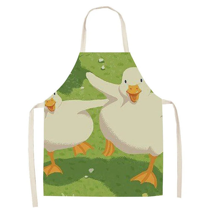 Waterproof Linen Kitchen Apron -duck