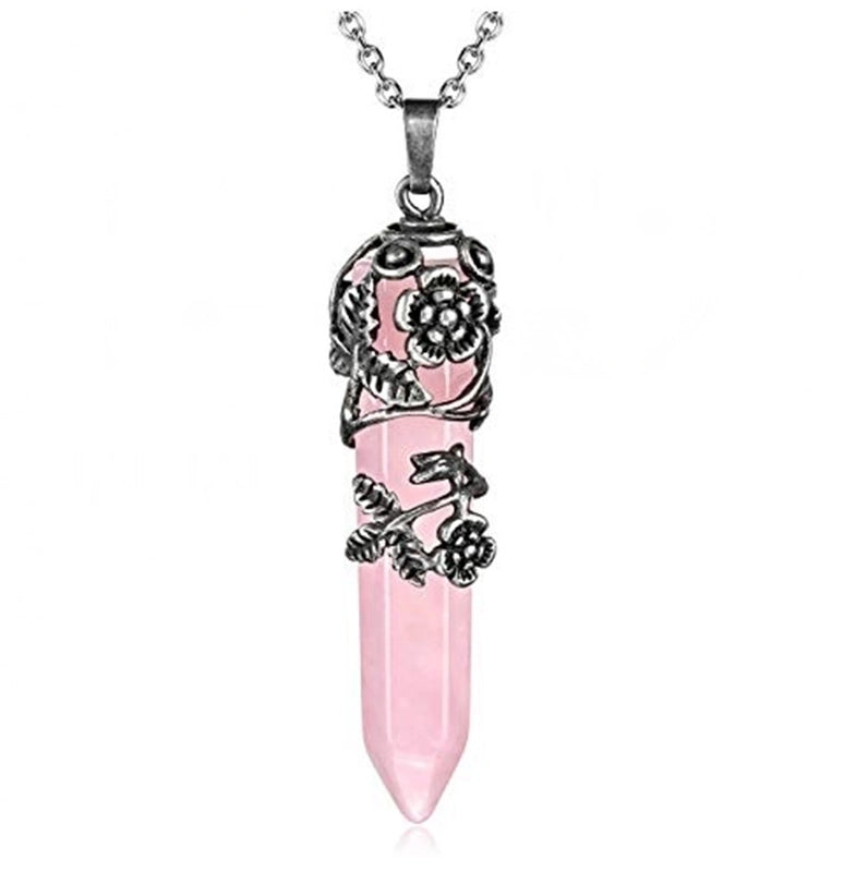 Ethnic Style Geometric Natural Crystal Plating Pendant Necklace 1 Piece