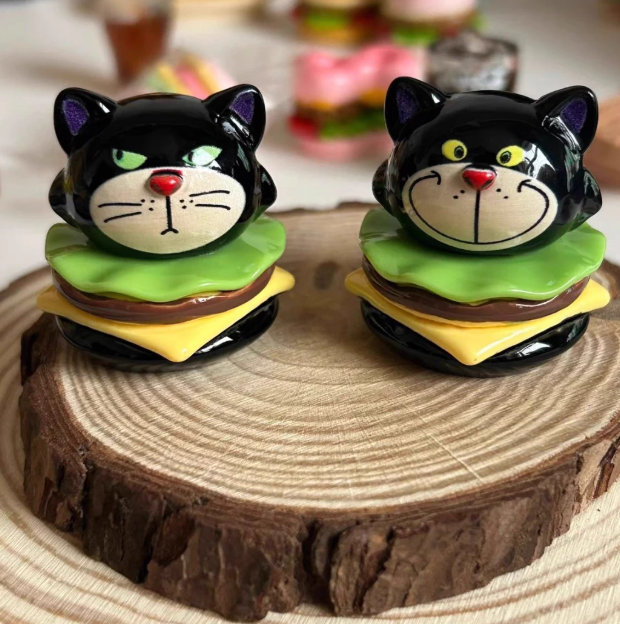 Black Cat Burger Charm