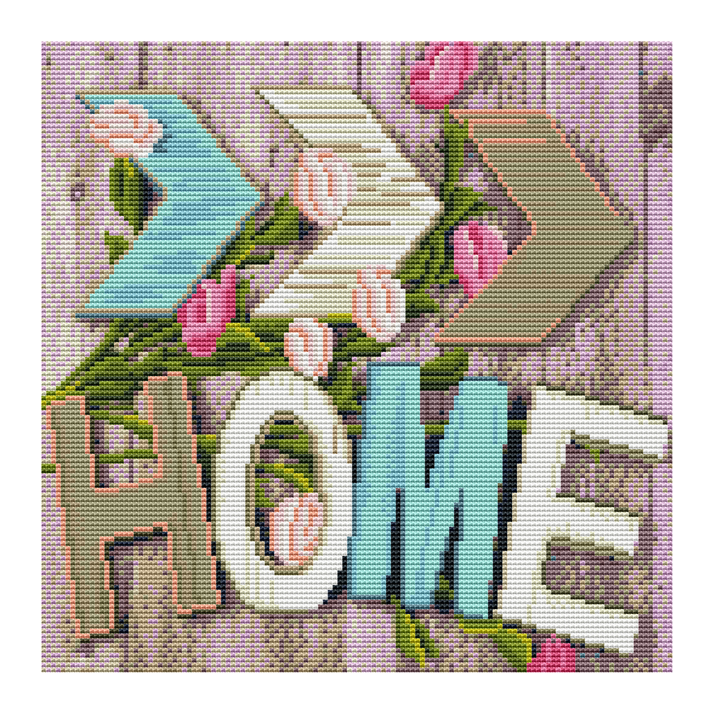 

Letters - 11CT Stamped Cross Stitch - 36*36CM, 501 Original
