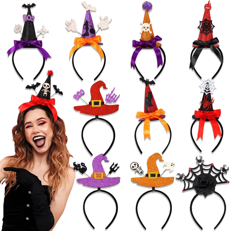 New Arrival Halloween Headband Ghost Festival Dance Party Decoration Witch Hat Headband Witch Hat Head Buckle Decorations