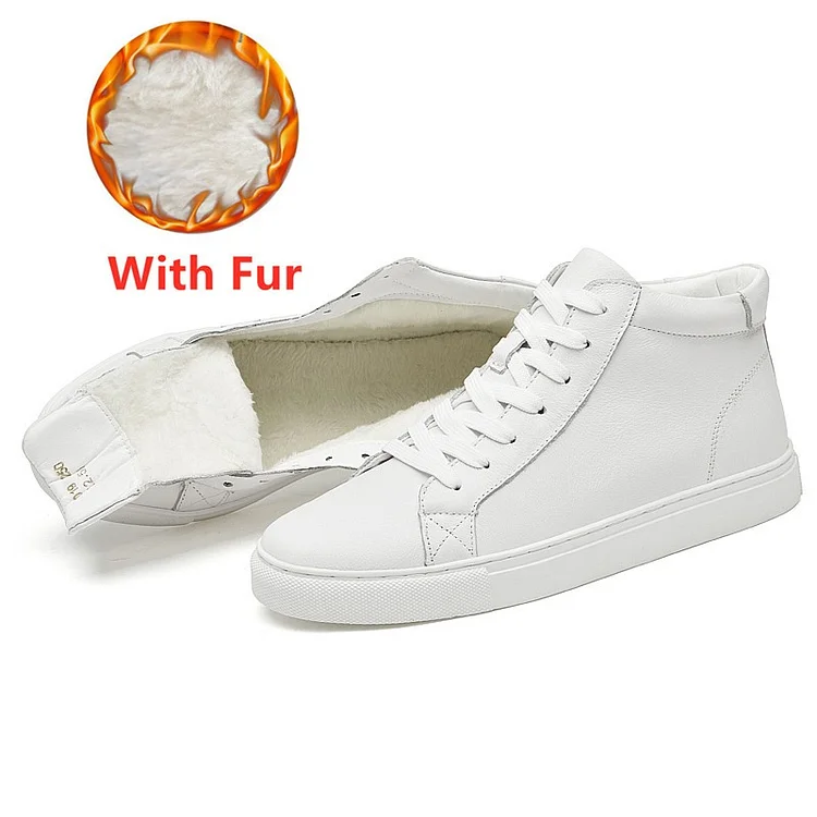 Damulin Men Boots New Fashion Genuine Leather Casual Men's Shoes Outdoor Skateboard Male Shoes Classic Black Sneakers Winter Boots 36-49