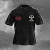 God's Gym Wolf Graphics Washed Cotton Gym T-shirt by Inlyline