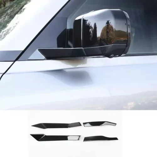 Dronehint Steel 4pc For LR Defender 2020-2023 Carbon Fiber Exterior Rear View Mirror Strip (For: Land Rover) Parts