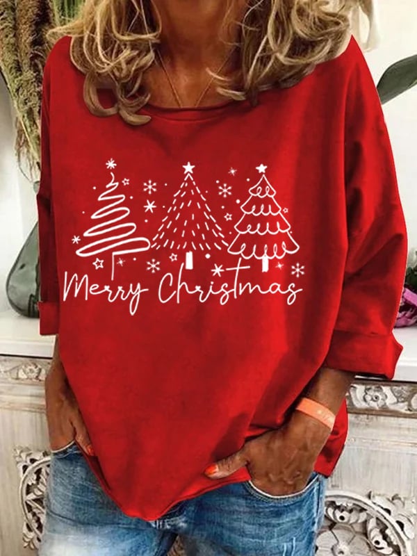 Women's  Merry Christmas  Print Casual Long Sleeve Hoodie
