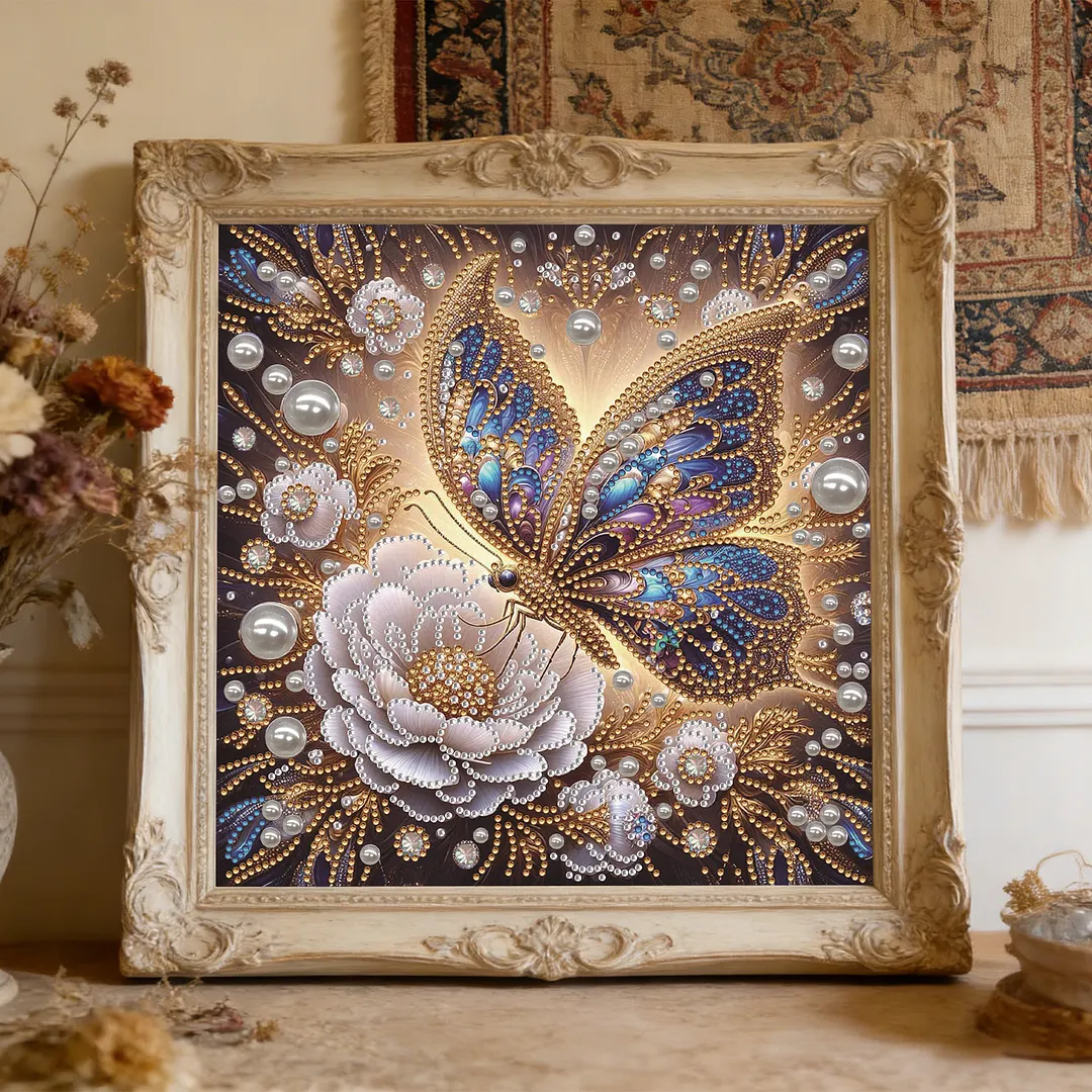 Royal Blue Butterfly Special Shaped 5D DIY Partial Drill Home Diamond Art Kit