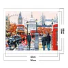 London Street Oil Painting - 11CT Stamped Cross Stitch - 50*40cm
