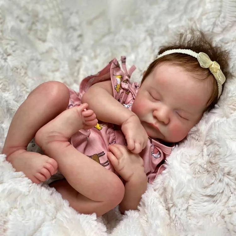  [New] 20" Newborn Sleeping Silicone Vinyl Baby Soft Lifelike Reborn Baby Doll Girl Yalaya with Heartbeat💖 & Sound🔊 - Reborndollsshop®-Reborndollsshop®