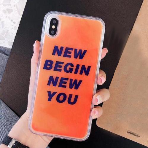 Quicksand Phone Case With Fluorescence For iPhone X/XS/XR/XS Max/7 Plus/8 Plus