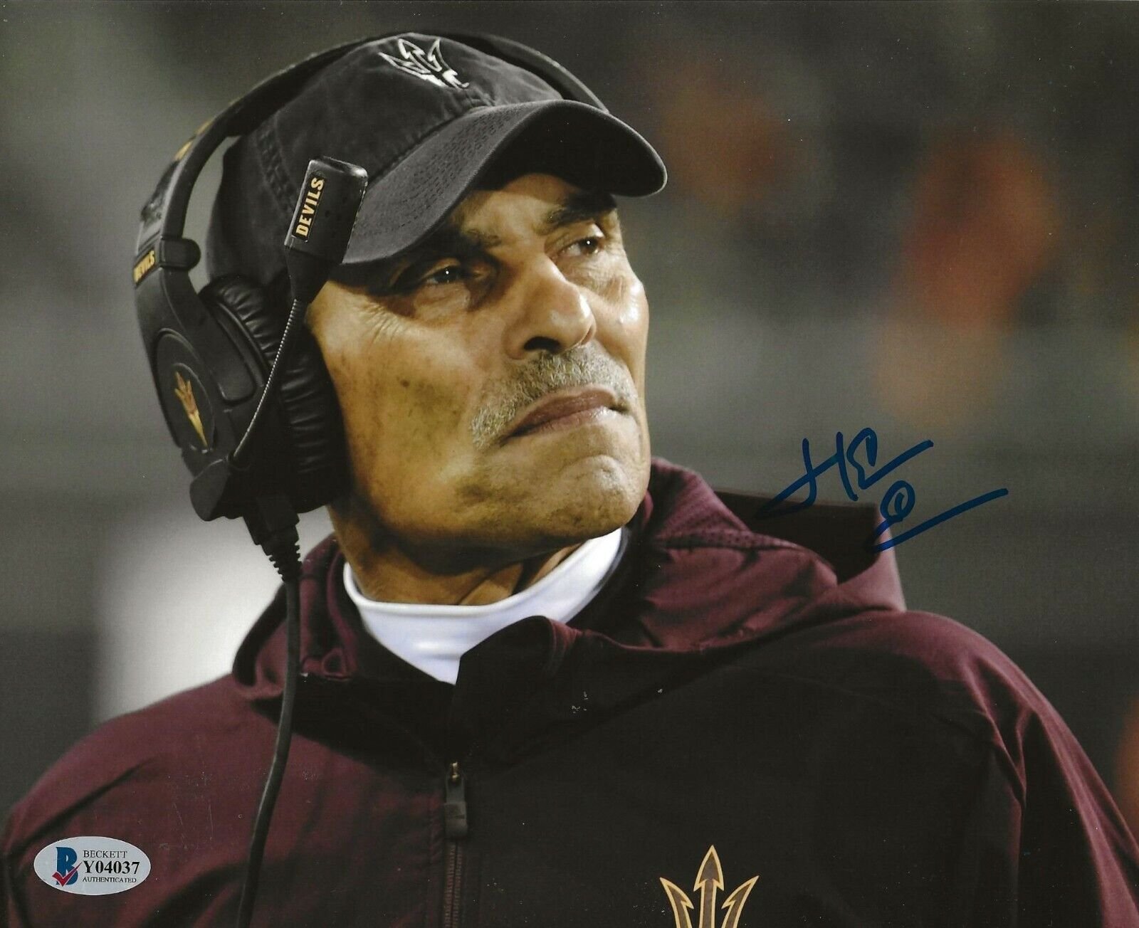 Herm Edwards signed Arizona State Sun Devils 8x10 Photo Poster painting autographed 3 Beckett