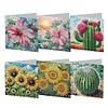6Pcs carte de voeux fleur-bricolage